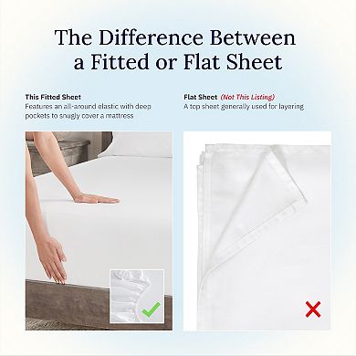 California Design Den Deep Pocket Fitted Sheet Only - Soft 400 Thread Count, 100% Cotton Sateen