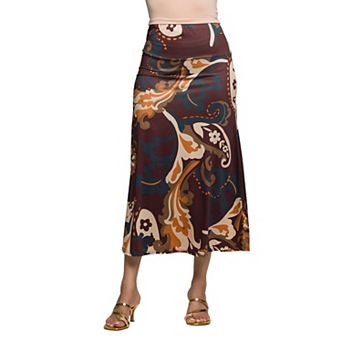 Women's 24Seven Comfort Apparel Elastic Waist Maxi Skirt