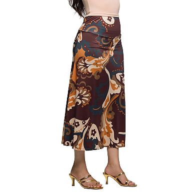 Women's 24Seven Comfort Apparel Elastic Waist Maxi Skirt