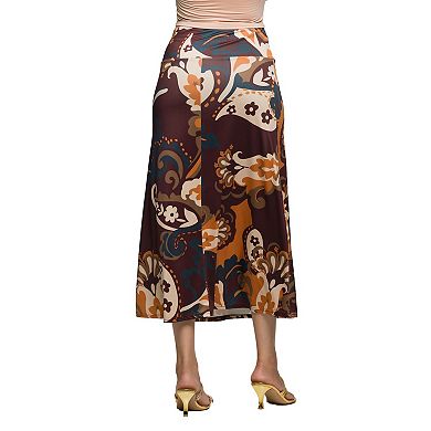 Women's 24Seven Comfort Apparel Elastic Waist Maxi Skirt