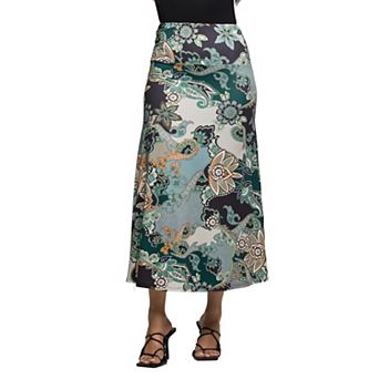 Women's 24Seven Comfort Apparel Paisley Print Maxi Skirt