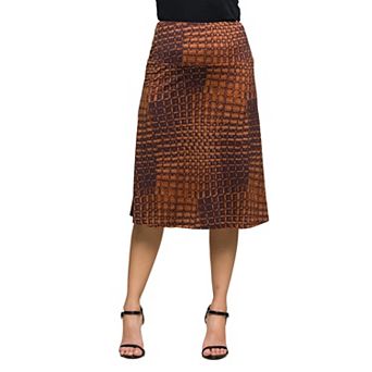 Women's 24Seven Comfort Apparel Geometric Print Skirt