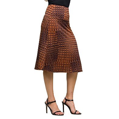 Women's 24Seven Comfort Apparel Geometric Print Skirt