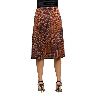 Women's 24Seven Comfort Apparel Geometric Print Skirt