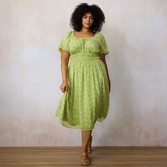 Plus Size LC Lauren Conrad Bubble Sleeve Empire Maxi Dress