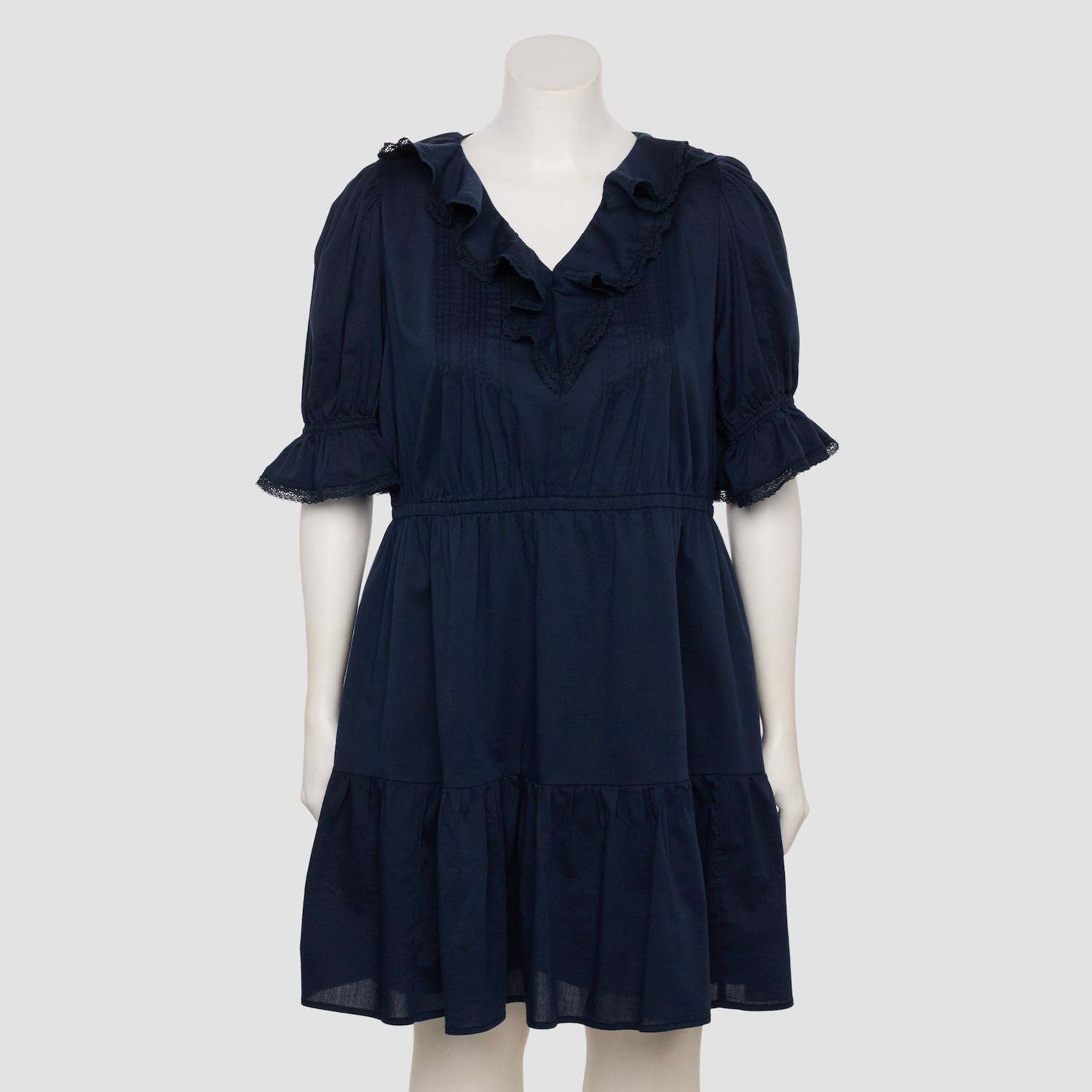 Женские платья LC Lauren Conrad Plus Size LC Lauren Conrad Ruffle Front Pintuck Mini Dress