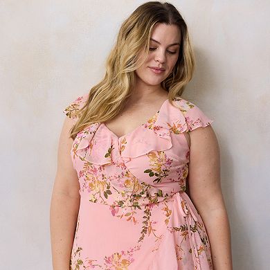 Plus Size LC Lauren Conrad Sleeveless Ruffle Wrap Maxi Dress