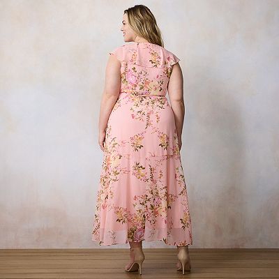 maxi summer wedding guest dresses Floral Print Mesh Maxi Dress with Ruched Drop Waist and Open Back