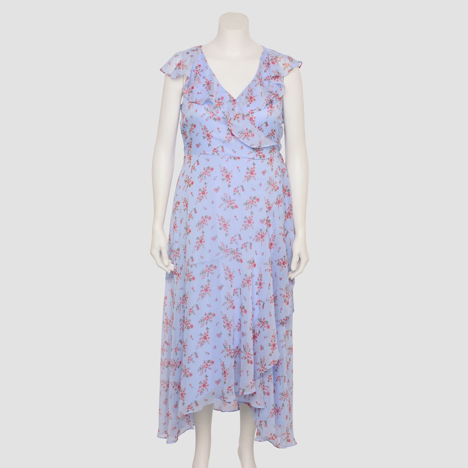 Женские платья Plus Size LC Lauren Conrad Sleeveless Ruffle Wrap Maxi, цвет: Синий
