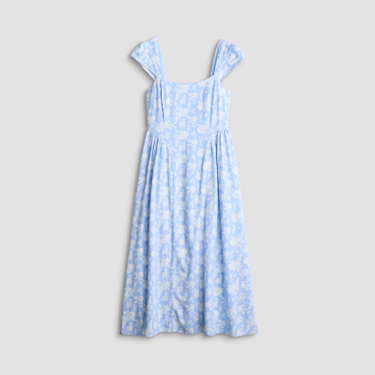 Женское платье LC Lauren Conrad Square Neck Cap Sleeve Midi, цвет: Синий — фото 5