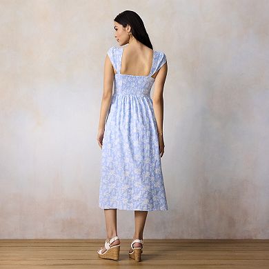 Women's LC Lauren Conrad Square Neck Cap Sleeve Midi Dress