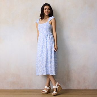 Women's LC Lauren Conrad Square Neck Cap Sleeve Midi Dress