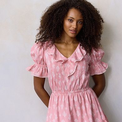 Women's LC Lauren Conrad Ruffle Front Pintuck Mini Dress