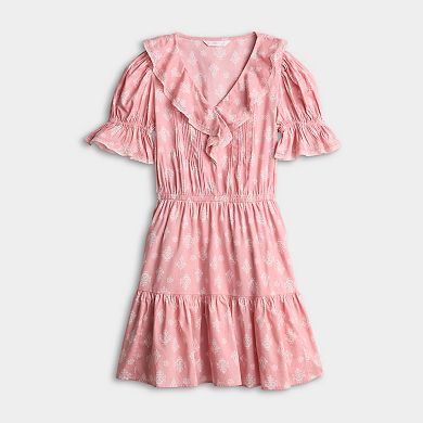 Women's LC Lauren Conrad Ruffle Front Pintuck Mini Dress