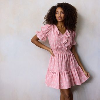 Women's LC Lauren Conrad Ruffle Front Pintuck Mini Dress