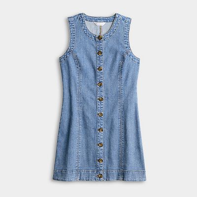 blue dress with buttons down the front The Drop Waist Shirt Dress Blue Dawn / L main image 0