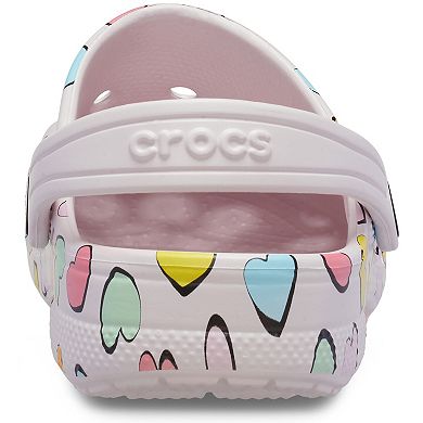 Crocs Baya Seasonal Printed Toddler Girls Slip-On Clogs