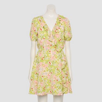 Petite LC Lauren Conrad Balloon Sleeve Ruffled Mini Dress