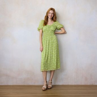 Petite LC Lauren Conrad Bubble Sleeve Empire Maxi Dress