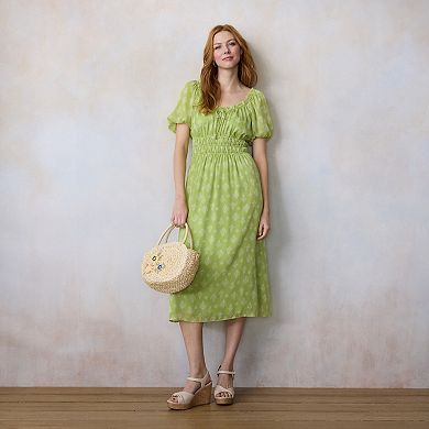 Petite LC Lauren Conrad Bubble Sleeve Empire Maxi Dress