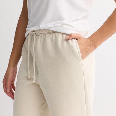 Juniors' Pink Republic Tie Waist Fleece Wide Leg Pants