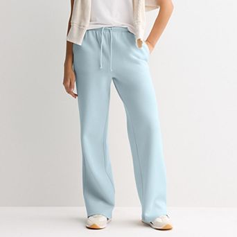 Juniors' Pink Republic Tie Waist Fleece Wide Leg Pants