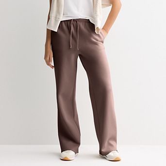 Juniors' Pink Republic Tie Waist Fleece Wide Leg Pants