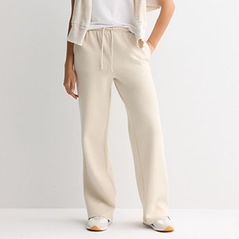 Juniors' Pink Republic Tie Waist Fleece Wide Leg Pants