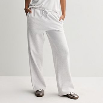 Juniors' Pink Republic Tie Waist Fleece Wide Leg Pants
