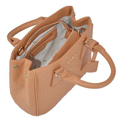 bebe Sagan Studded Mini Satchel Bag