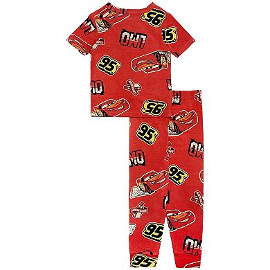 Toddler Boys Disney / Pixar’s Cars Lightning McQueen "Ready Set" 2-pc. Short Sleeve Pajama Top & Pajama pants Set