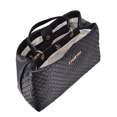 bebe Yara Woven Satchel Bag
