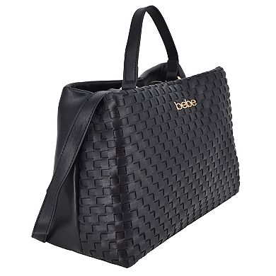 bebe Yara Woven Satchel Bag
