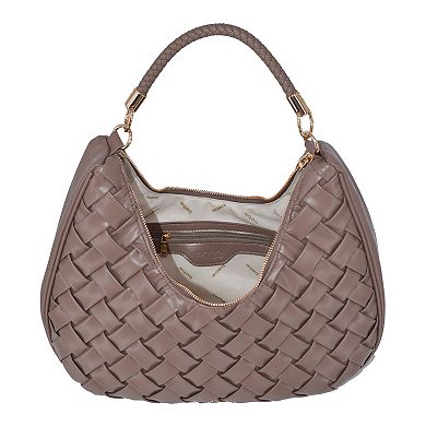 bebe LUCA Hobo Bag With Braided Handle & Zip Closure