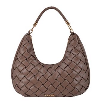 bebe LUCA Hobo Bag With Braided Handle & Zip Closure