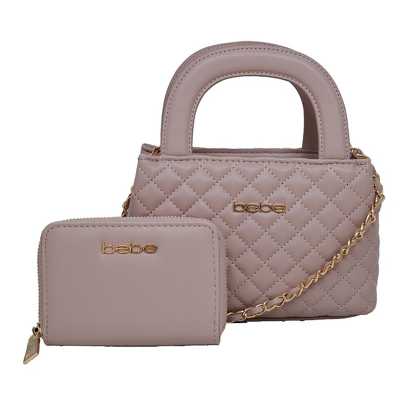 bebe Sofie Satchel Bag With Wallet, Pink