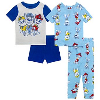 Toddler Boys Paw Patrol "Sketchy Paws" 4 pc Short Sleeve Pajama Tops, Pajama Shorts, & Pajama Pants Set