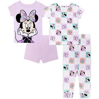 Toddler Disney's Minnie Mouse "Minnie Flower" 4 pc Pajama Set