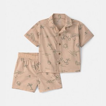 Baby Boy Carter's 2 pc Volcano Beach Button-Up Shirt & Short Set