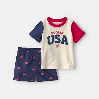 Baby Boy Carter's 2 pc Hooray USA Top & Short Set