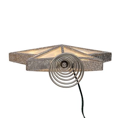 Kurt Adler 11.5-Inch Silver Glitter 5-Point Star Christmas Tree Topper