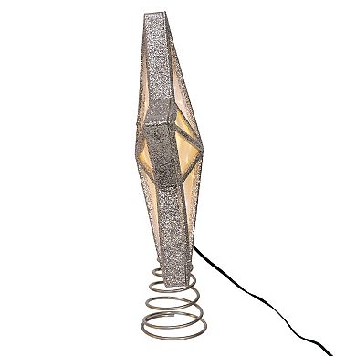 Kurt Adler 11.5-Inch Silver Glitter 5-Point Star Christmas Tree Topper