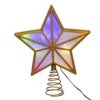 Kurt Adler 11.5-Inch Silver Glitter 5-Point Star Christmas Tree Topper