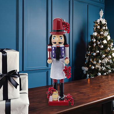 Kurt Adler 15-Inch Wooden Wine Nutcracker Figurine Table Decor