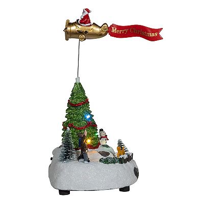 Kurt Adler 9.6-Inch Battery Operated LED Light Santa Christmas Scene Table Decor