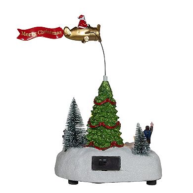 Kurt Adler 9.6-Inch Battery Operated LED Light Santa Christmas Scene Table Decor