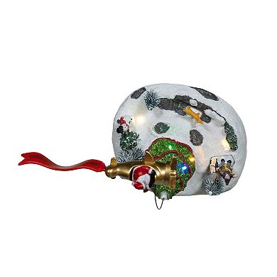 Kurt Adler 9.6-Inch Battery Operated LED Light Santa Christmas Scene Table Decor