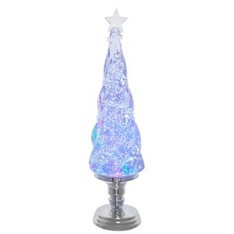 Kurt Adler 17.72-Inch Battery Operated LED Light Swirling Glitter Tree Table Decor