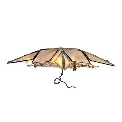 Kurt Adler 10-Light LED Brass Plated Capiz Star Christmas Tree Topper