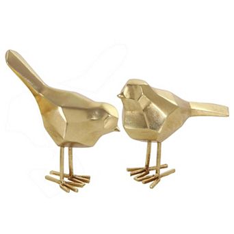 CosmoLiving by Cosmopolitan Polystone Dimensional Faceted Bird Sculpture Table Decor Set